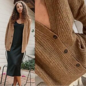 Jenni Kayne Cocoon Knit Cardigan Camel Tan Alpaca Wool